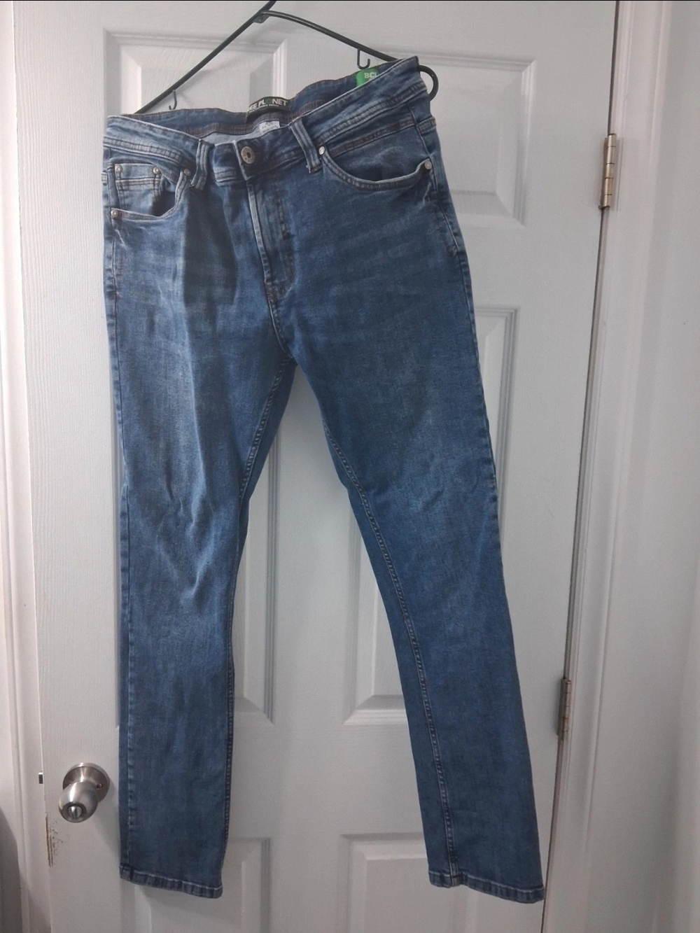 Free Planet Men's Medium Blue Slim Straight Jeans
